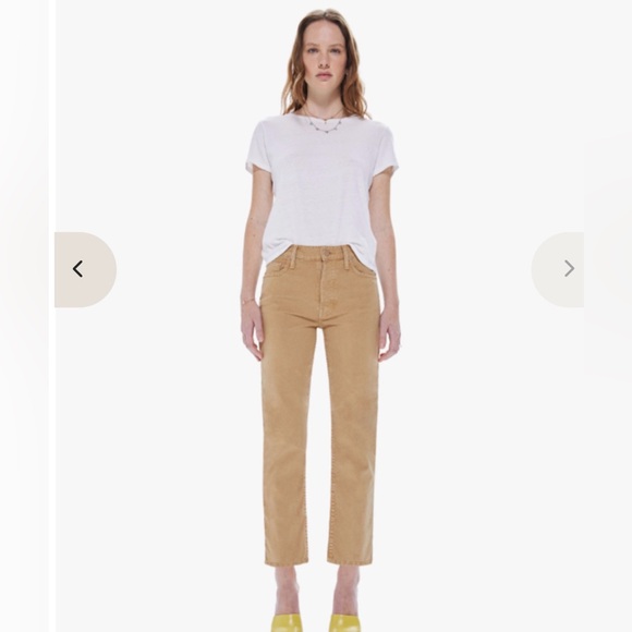 MOTHER Denim - Mother the Tomcat ankle cords brown Straight-Leg Pants size 28 with inseam 26”